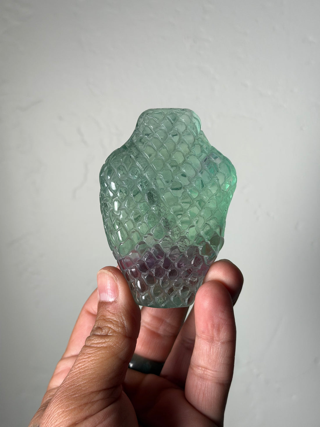 Fluorite Serpent carving