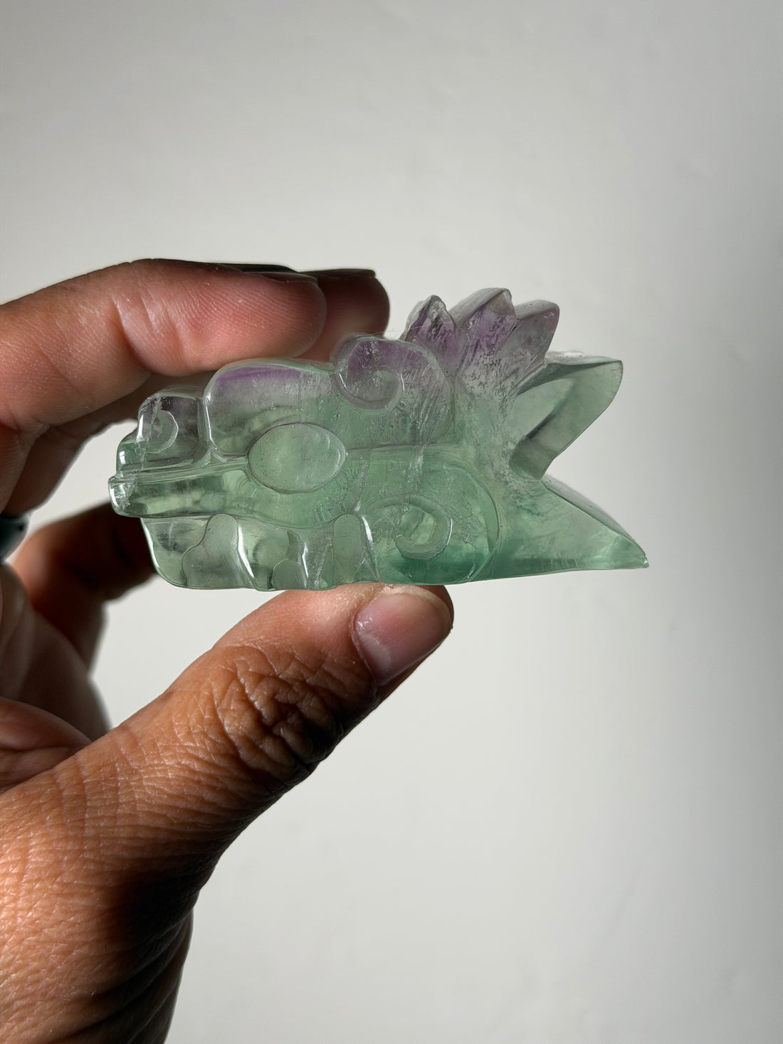 Fluorite Quetzalcoatl carving
