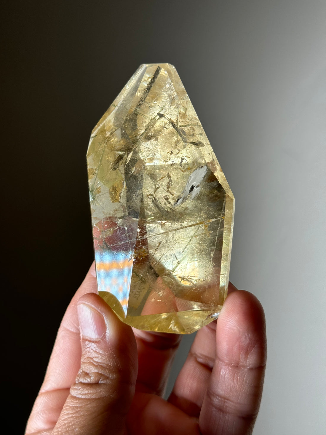 Citrine with green tourmaline (Brazil)