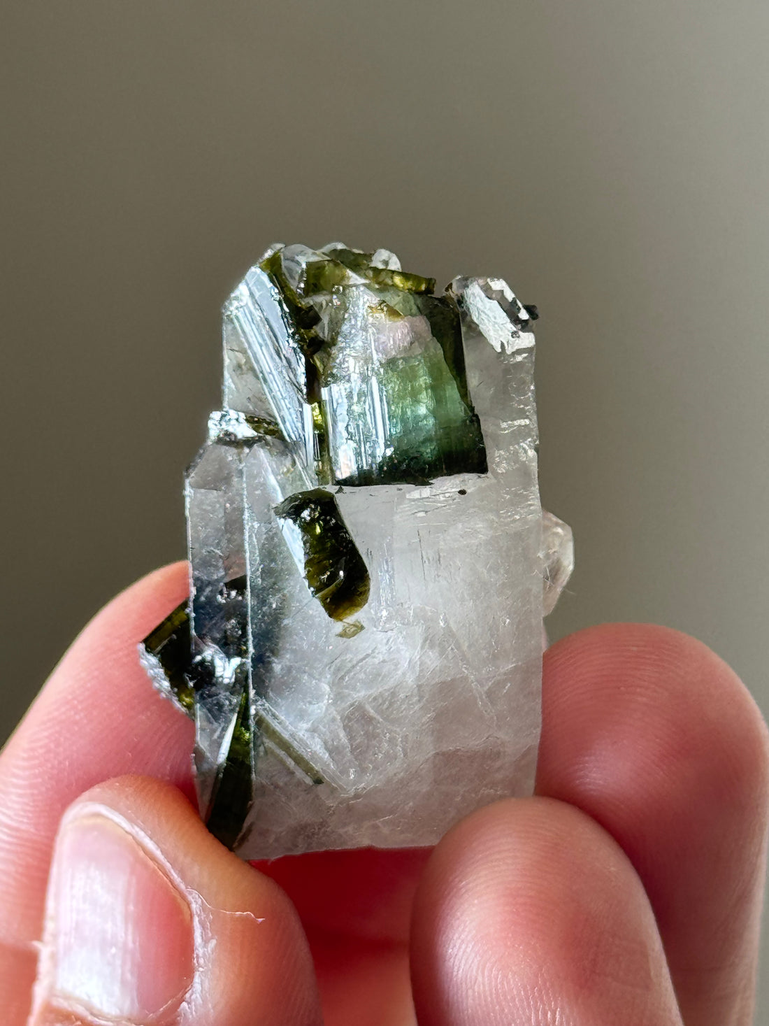 Quartz with green tourmaline (Brazil)