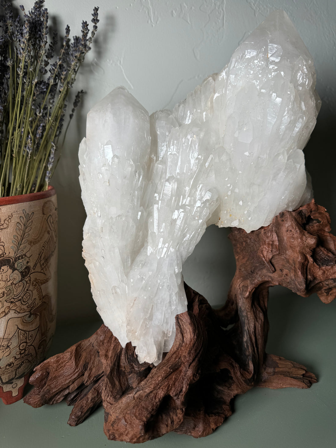 Candle Quartz with custom stand (Madagascar)