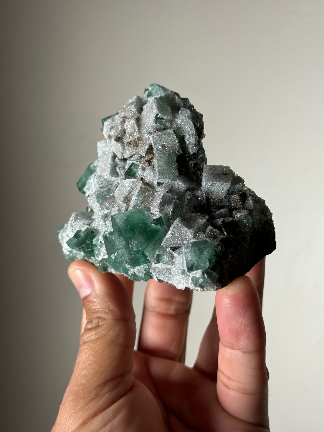 Fluorite with Druzy Quartz (United Kingdom)